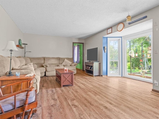 1490 216th St, Lathrop, MO 64465 - living area featuring light wood-type flooring and a textured ceiling