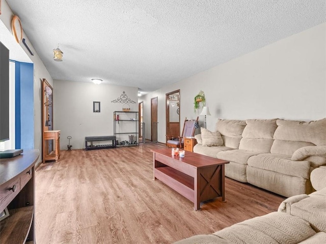 1490 216th St, Lathrop, MO 64465 - living room with wood finished floors and a textured ceiling