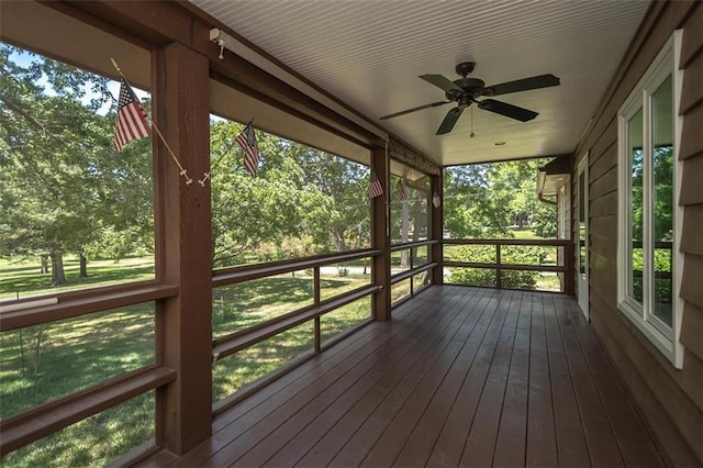 918 King St, Baldwin City, KS 66006 - wooden terrace with a ceiling fan