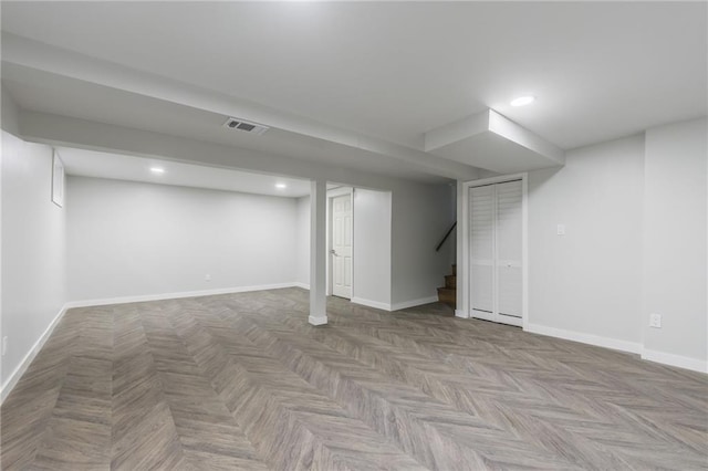 9909 Juniper Ln, Overland Park, KS 66207 - finished below grade area with stairway and recessed lighting