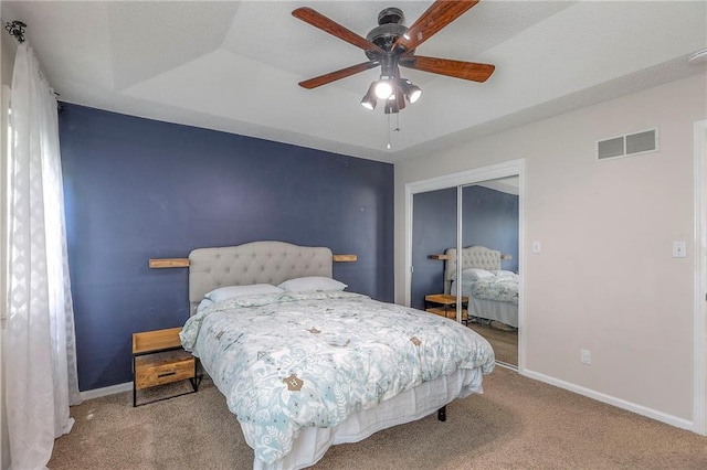 1921 SW 4th St, Lees Summit, MO 64081 - carpeted bedroom featuring a closet and a ceiling fan