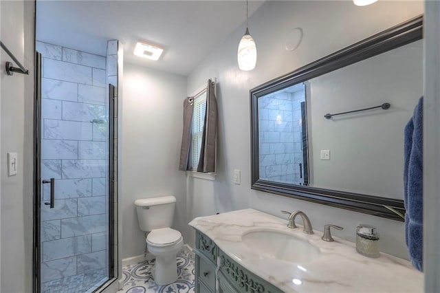 1921 SW 4th St, Lees Summit, MO 64081 - full bath featuring a stall shower, vanity, and tile patterned flooring