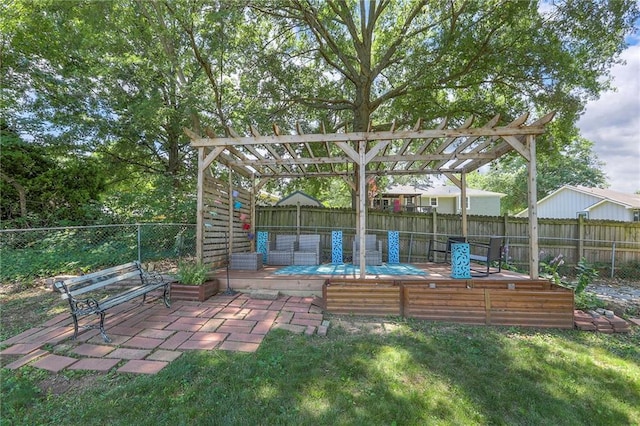 1921 SW 4th St, Lees Summit, MO 64081 - fenced backyard featuring a pergola and a patio