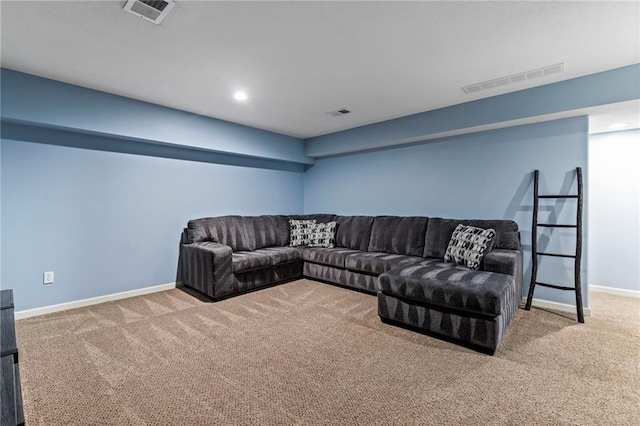 21904 Crystal Ave, Peculiar, MO 64078 - carpeted living area featuring baseboards and recessed lighting