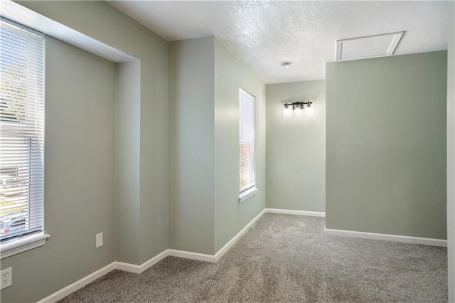 1304 E 41st St, Kansas City, MO 64110 - hallway with healthy amount of natural light, carpet flooring, and a textured ceiling