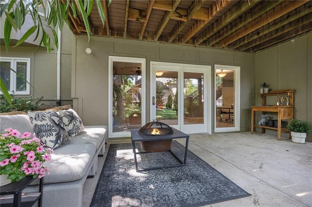 4140 W 131st Ter, Leawood, KS 66209 - view of patio with a fire pit