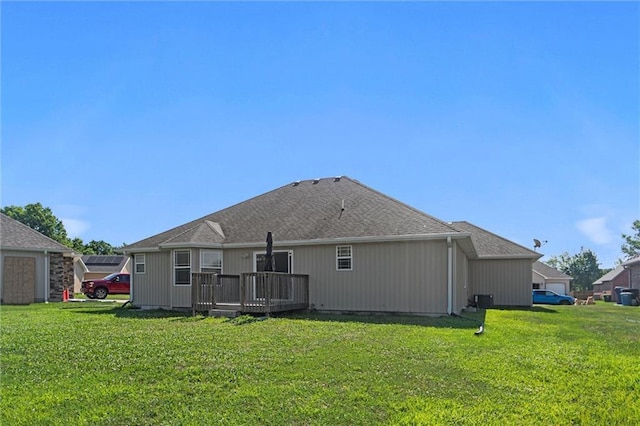 21506 Murlo Cir, Peculiar, MO 64078 - back of property with a deck and a lawn