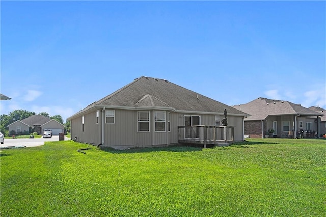 21506 Murlo Cir, Peculiar, MO 64078 - back of property featuring a deck and a yard