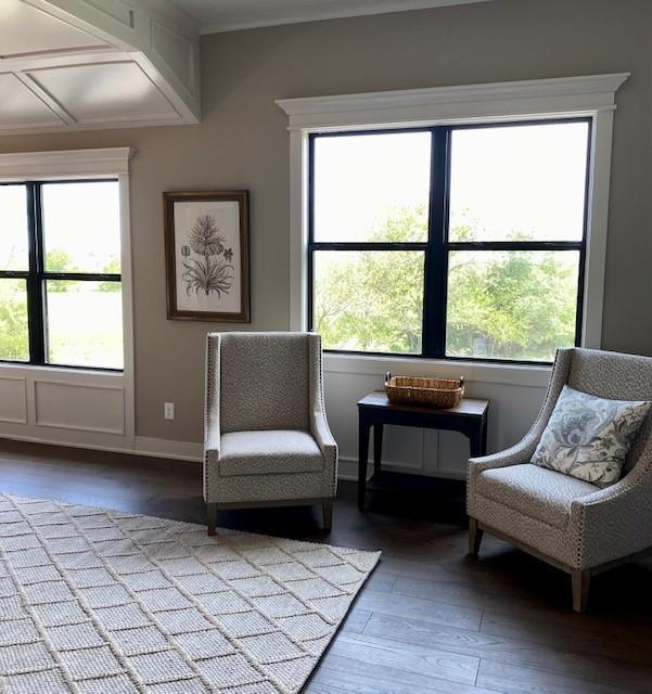 18608 Mohawk Ln, Overland Park, KS 66085 - sitting room featuring wood finished floors and healthy amount of natural light