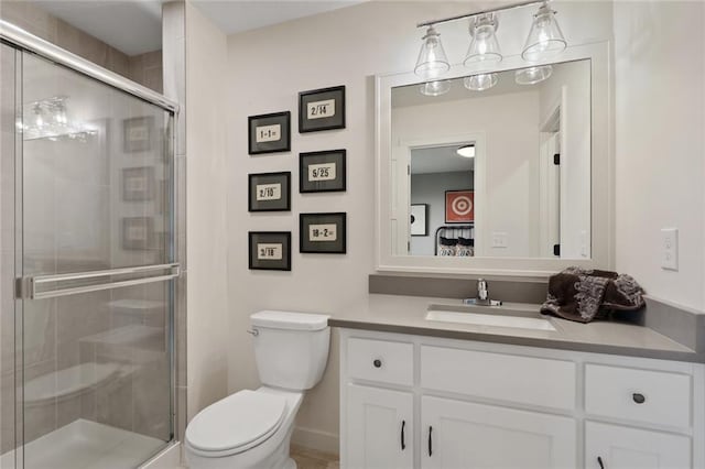 18608 Mohawk Ln, Overland Park, KS 66085 - bathroom featuring vanity and a shower stall