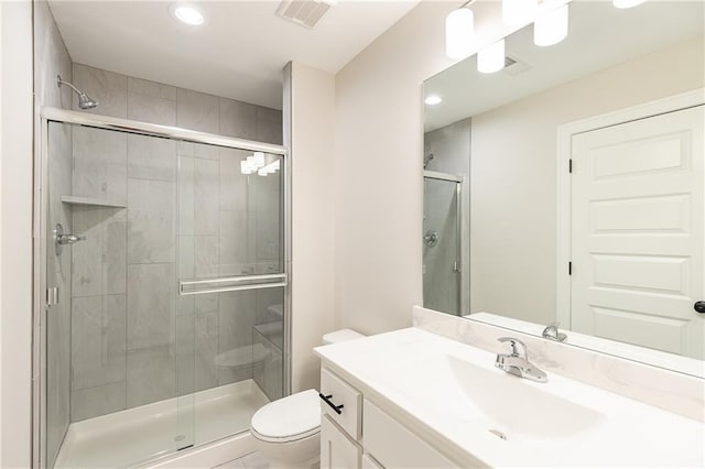 3361 W 187th St, Overland Park, KS 66085 - full bathroom featuring vanity, a shower stall, and recessed lighting