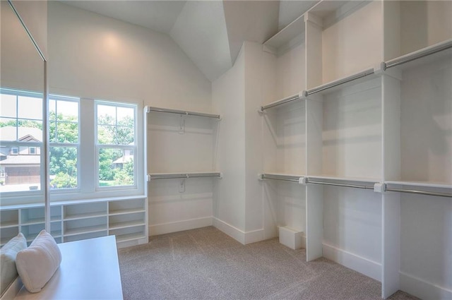 6753 Longview St, Shawnee, KS 66218 - walk in closet featuring light colored carpet and vaulted ceiling