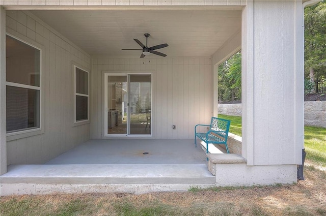 6753 Longview St, Shawnee, KS 66218 - view of patio / terrace featuring a ceiling fan