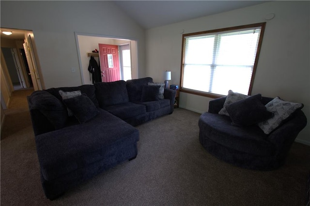 109 SE Rockwood St, Blue Springs, MO 64014 - living area with carpet floors and vaulted ceiling