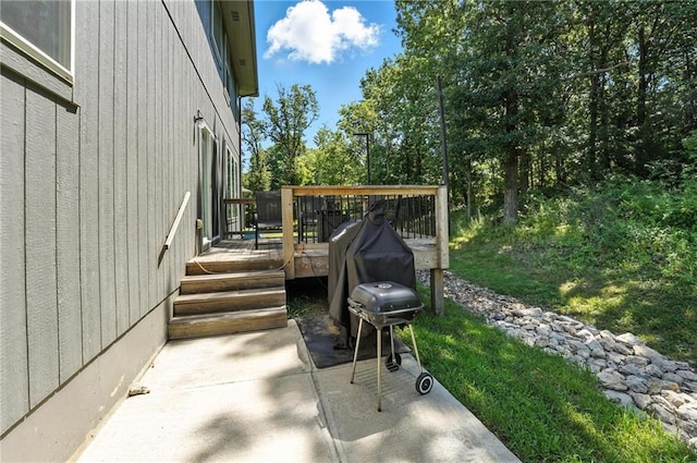 1016 SE Forest Ridge Ct, Blue Springs, MO 64014 - view of patio / terrace with a deck and area for grilling