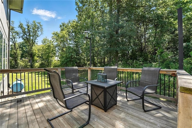 1016 SE Forest Ridge Ct, Blue Springs, MO 64014 - wooden terrace featuring view of wooded area
