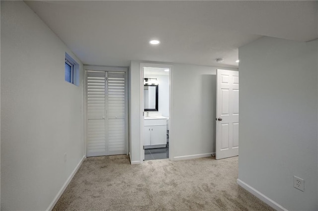 10201 Hillcrest Rd, Kansas City, MO 64134 - basement featuring carpet and recessed lighting
