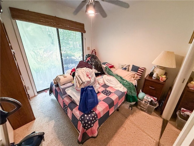 24604 E 327th St, Harrisonville, MO 64701 - bedroom with access to outside, carpet floors, and ceiling fan