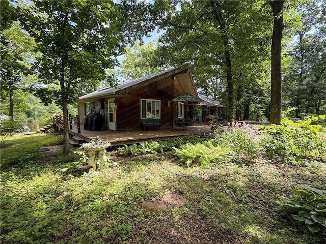 24604 E 327th St, Harrisonville, MO 64701 - rear view of house featuring a wooden deck