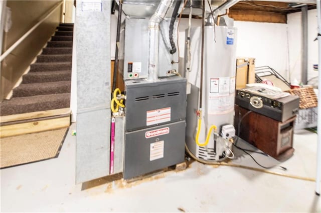 12408 Monroe Ave, Grandview, MO 64030 - utility room with gas water heater and heating unit
