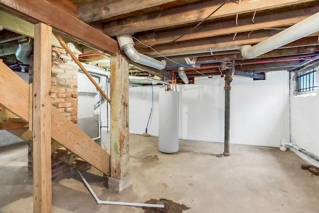 2527 N 18th St, Kansas City, KS 66104 - unfinished basement featuring water heater