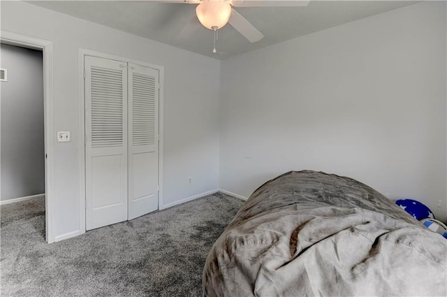 5300 NW 58th Ter, Kansas City, MO 64151 - bedroom featuring carpet floors, a closet, and ceiling fan