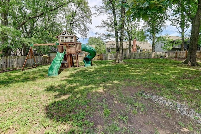 5300 NW 58th Ter, Kansas City, MO 64151 - fenced backyard featuring a playground