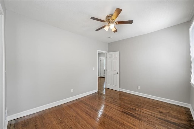 3543 Flora Ave, Kansas City, MO 64109 - unfurnished room featuring wood finished floors and ceiling fan
