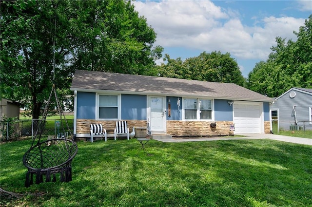 3136 S 8th St, Kansas City, KS 66103 - single story home featuring stone siding, driveway, and a garage