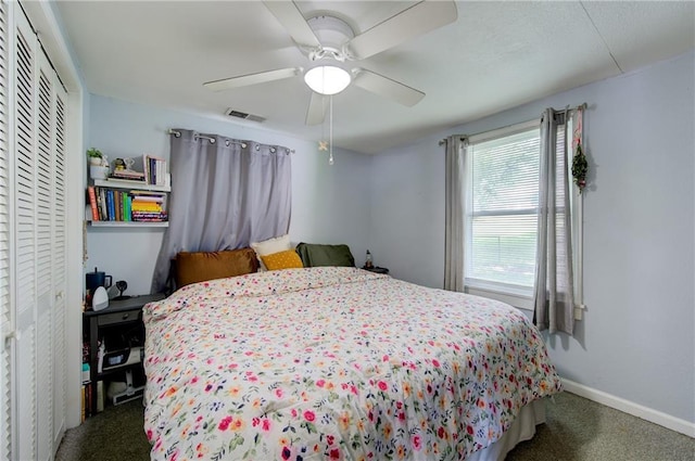 3136 S 8th St, Kansas City, KS 66103 - bedroom with carpet, a closet, and ceiling fan