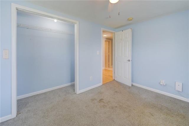 3136 S 8th St, Kansas City, KS 66103 - unfurnished bedroom with carpet floors, a closet, and a ceiling fan