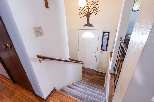 303 W S St, Spring Hill, KS 66083 - foyer with wood finished floors and stairs