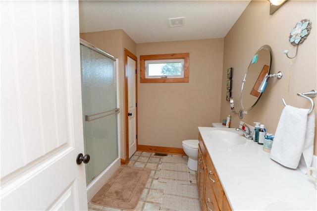 29309 E State Route B, Archie, MO 64725 - bathroom featuring double vanity and an enclosed shower