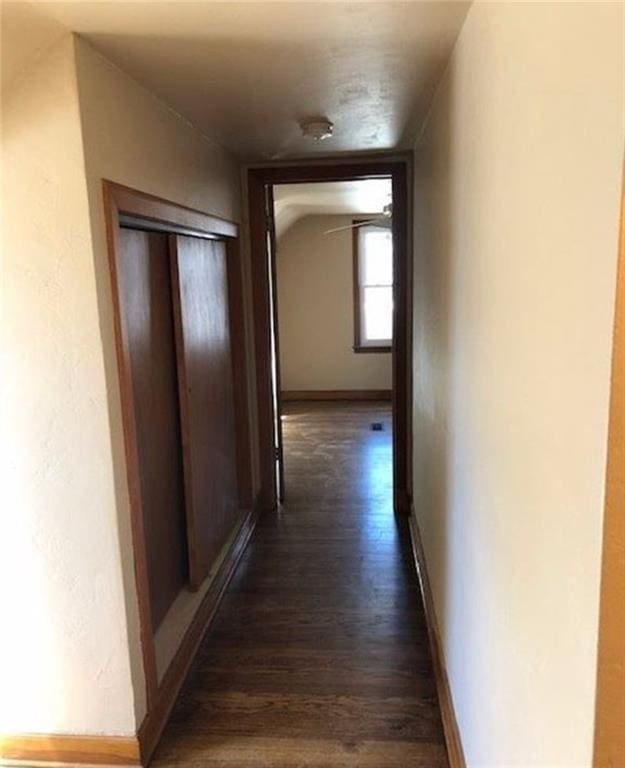 10216 W 60th Ter, Shawnee, KS 66203 - hall with dark wood finished floors and baseboards