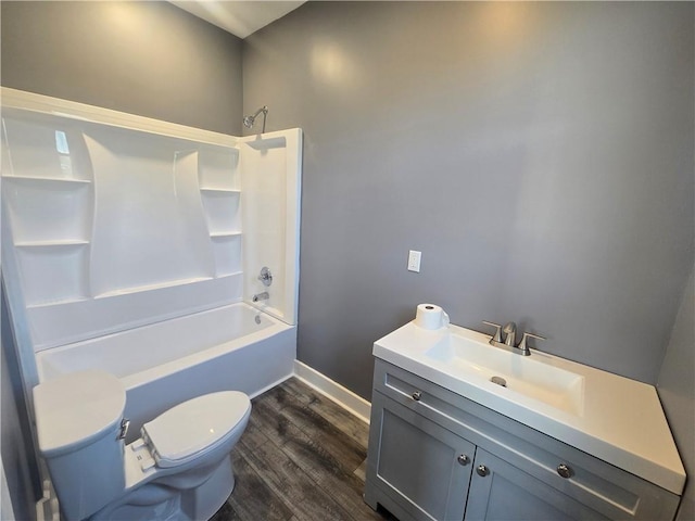 2113 Jefferson St, Lexington, MO 64067 - full bathroom with wood finished floors, vanity, and shower / bath combination