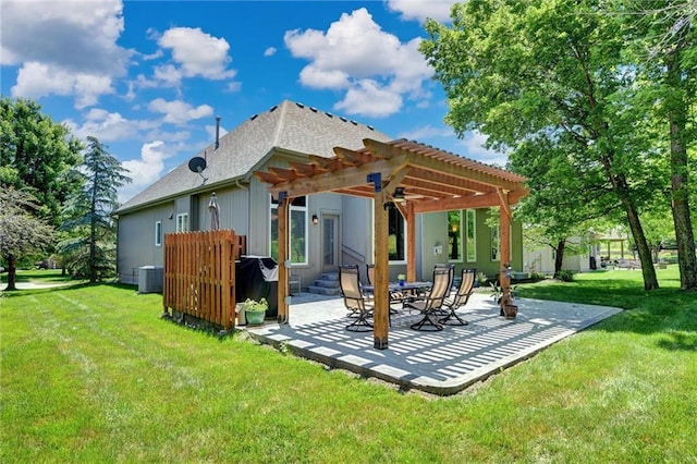 14780 S Glen Eyrie St, Olathe, KS 66061 - back of house featuring a pergola, a yard, a patio, and entry steps