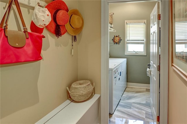 14780 S Glen Eyrie St, Olathe, KS 66061 - laundry room featuring separate washer and dryer and baseboards