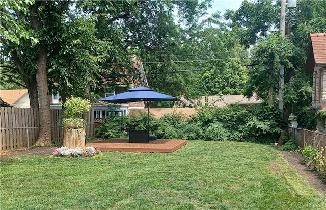 3624 Norledge Ave, Kansas City, MO 64123 - fenced backyard featuring a deck