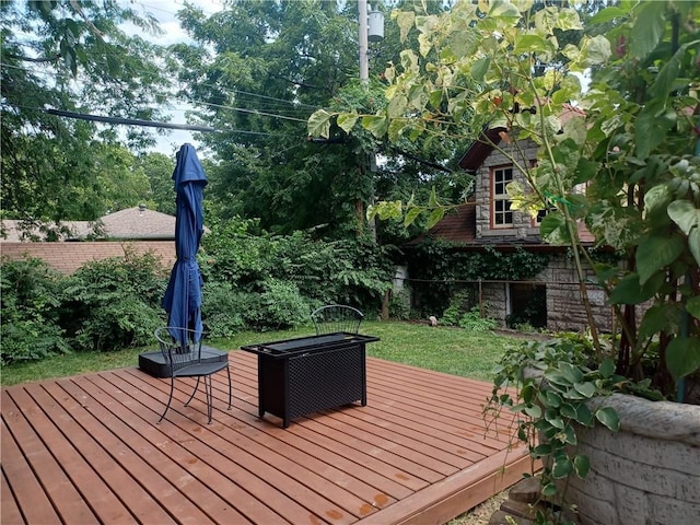 3624 Norledge Ave, Kansas City, MO 64123 - wooden deck featuring a fenced backyard