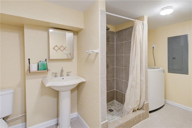 3624 Norledge Ave, Kansas City, MO 64123 - bathroom with electric panel and a tile shower