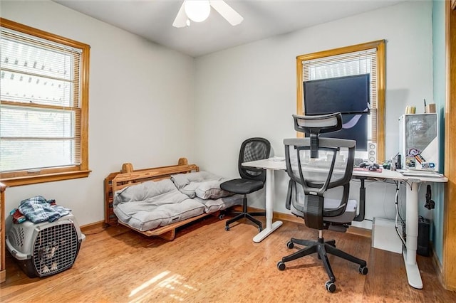 3021 Appleton Ave, Independence, MO 64052 - office space with wood finished floors and a ceiling fan