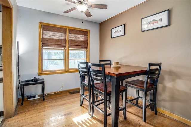 3021 Appleton Ave, Independence, MO 64052 - dining area with ceiling fan and light wood-style floors