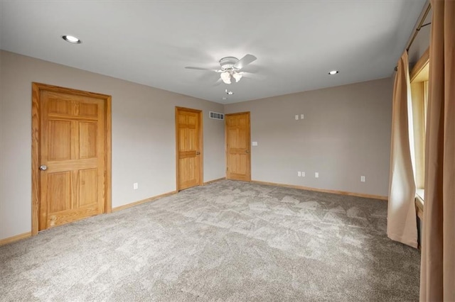 295 E 2300th Rd, Edgerton, KS 66021 - unfurnished bedroom featuring light carpet, recessed lighting, and ceiling fan
