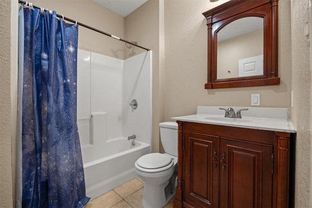 295 E 2300th Rd, Edgerton, KS 66021 - full bathroom with vanity, shower / tub combo, tile patterned floors, and a textured wall