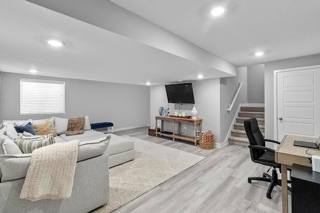 3726 SW Walsh Dr, Lees Summit, MO 64082 - office area with wood finished floors and recessed lighting