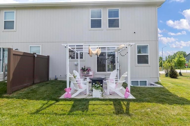 3726 SW Walsh Dr, Lees Summit, MO 64082 - rear view of property with a fire pit, a patio area, and a pergola