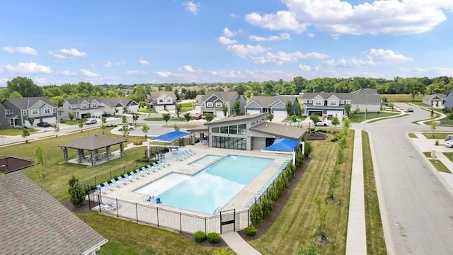3726 SW Walsh Dr, Lees Summit, MO 64082 - aerial view of residential area with a pool