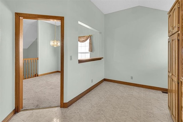 21213 W 51st Ter, Shawnee, KS 66218 - hall with vaulted ceiling and baseboards