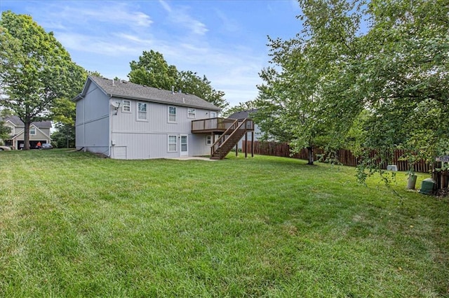21213 W 51st Ter, Shawnee, KS 66218 - view of yard featuring stairs and a deck