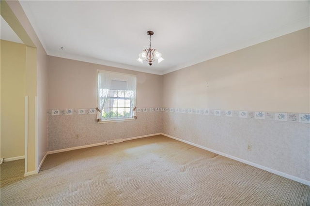 561 SW County Road O, Holden, MO 64040 - carpeted empty room featuring a chandelier and wallpapered walls